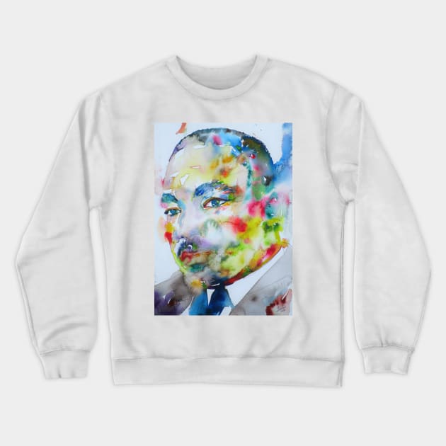 MARTIN LUTHER KING Jr. - watercolor portrait .2 Crewneck Sweatshirt by lautir